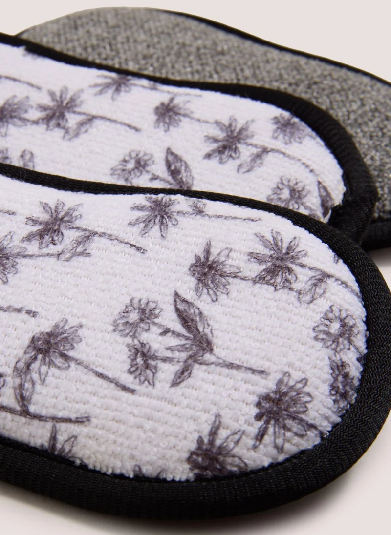 ماتلان 3 Pack Black Floral Sponges